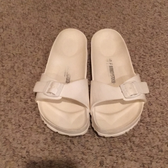 white rubber birkenstocks size 36